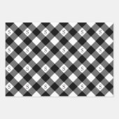 Rustieke zwarte buffel geruite sneeuwvlok monogram inpakpapier vel (Voorkant 3)