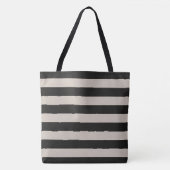 Rustieke zwarte en ivoren strepen tote bag (Voorkant)