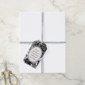 Rustieke Zwarte en Witte Bloem Kunst Aangepaste Be Cadeaulabel (Met Touw)