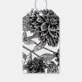 Rustieke Zwarte en Witte Bloem Kunst Aangepaste Be Cadeaulabel (Achterkant)
