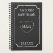 Rustieke Zwarte en Witte Hart Bruids Party Planner (Voorkant)