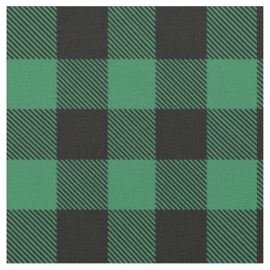 Rustieke zwarte groene buffel plaid stof (Close Up)