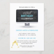 Rustieke zwarte houten virtuele 40e verpartijfeest