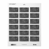 Rustieke Zwarte Houtnerf Winter Bruiloft Uitnodigi Etiket (Full Sheet)