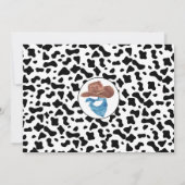 Rustieke Zwarte Koe Print Cowboy Rodeo 1e Verjaard Kaart (Achterkant)