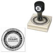 rustieke zwarte krans aangepaste tekst rubberstempel (Gestempeld)