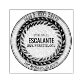 rustieke zwarte krans aangepaste tekst rubberstempel (Afrduk)