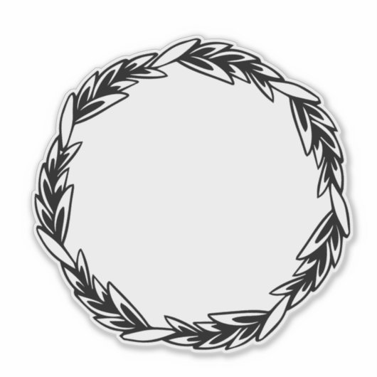 Rustieke zwarte krans sticker (Voorkant)