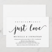 Rustieke Zwarte Niks Gewoons Alleen Liefde, Elopem Kaart (Voorkant / Achterkant)