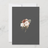 Rustieke zwarte perzik bloemenbruiloft Save the Da (Achterkant)