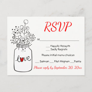 Rustieke Zwarte RSVP Metselwerk Pot Trouwbloemen R Uitnodiging Briefkaart