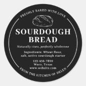 Rustieke Zwarte Sourdough Bakkerij Brood Sticker (Voorkant)