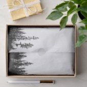 Rustieke zwarte tekenboomlijn silhouet decoupage tissuepapier (Geschenk)