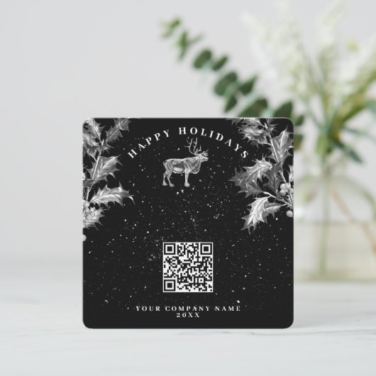 Rustieke Zwarte Vakantie Zakelijk QR Code Kerst (Staand voorkant)
