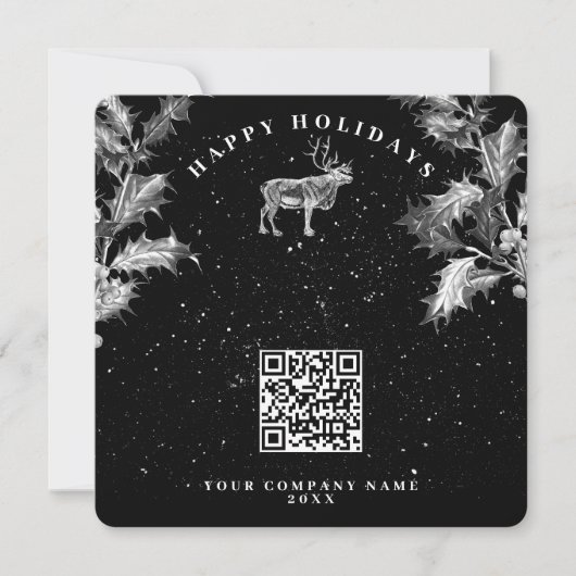 Rustieke Zwarte Vakantie Zakelijk QR Code Kerst (Voorkant)