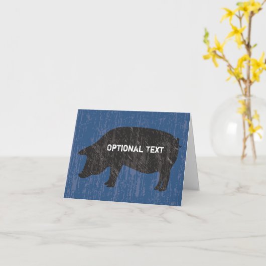 Rustieke Zwarte Varken Kaart (Gele Bloem)