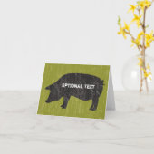 Rustieke Zwarte Varken Kaart (Gele Bloem)