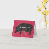 Rustieke Zwarte Varken Kaart (Gele Bloem)