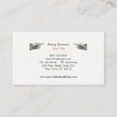  rustieke zwarte vinger wijzende hand visitekaartje (Achterkant)