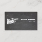  rustieke zwarte vinger wijzende hand visitekaartje (Voorkant)