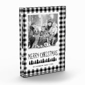 Rustieke Zwarte Witte Buffelruit Kerstmis Fotoblokken (Links)