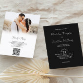 Rustieke Zwarte Witte Foto Budget Bruiloft QR Code