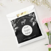 Rustieke Zwarte Witte Kerstvakantie Zakelijk Logo Bedankzakje (Gezegeld)
