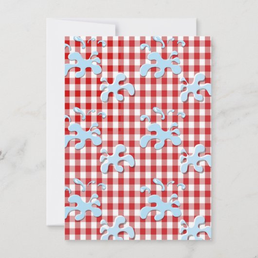 Rustieke zwembad- en BBQ-feestuitnodigingen Kaart (Achterkant)