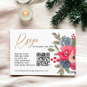 RustiekeWinter Bloemen Waterverf Bruiloft RSVP QR