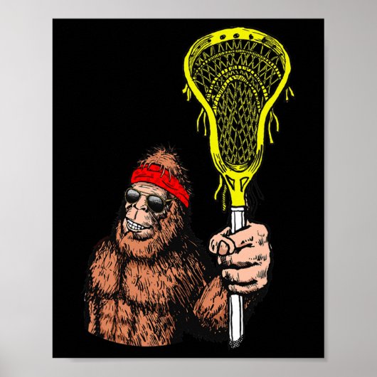 Rustig aan, Bro. Funny Sasquatch Lax Bigfoot Lacro Poster (Voorkant)