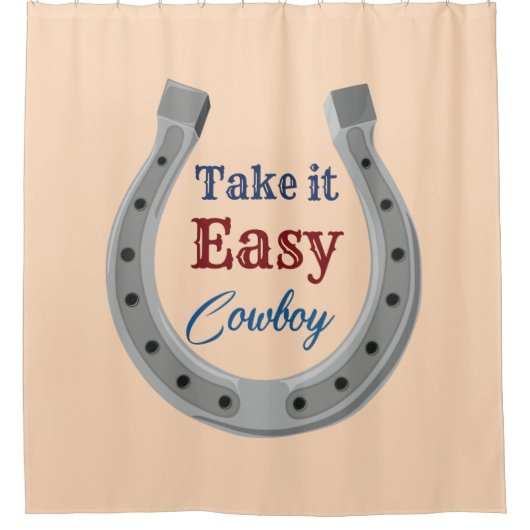 Rustig aan Cowboy Douchegordijn (Voorkant)