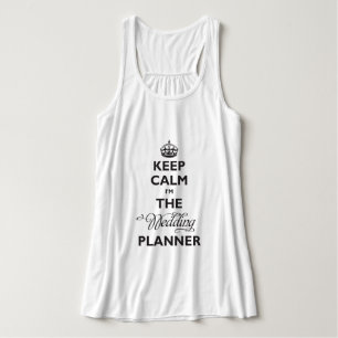 Rustig aan, ik ben de bruiloft Planner Black Text  Tanktop