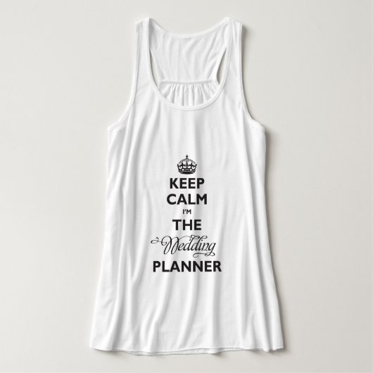 Rustig aan, ik ben de bruiloft Planner Black Text Tanktop (Design voorkant)