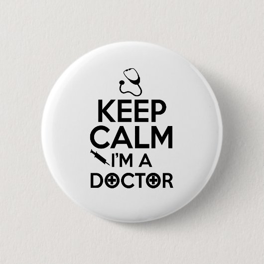 Rustig aan, ik ben dokter ronde button 5,7 cm (Voorkant)