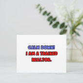 Rustig aan.. Ik ben een getrainde makelaar Briefkaart (Staand voorkant)