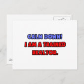 Rustig aan.. Ik ben een getrainde makelaar Briefkaart (Voorkant / Achterkant)