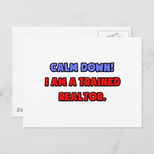 Rustig aan.. Ik ben een getrainde makelaar Briefkaart (Voorkant / Achterkant)