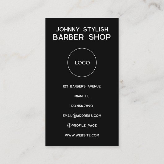 Rustig aan, je barber werkt. visitekaartje (Achterkant)