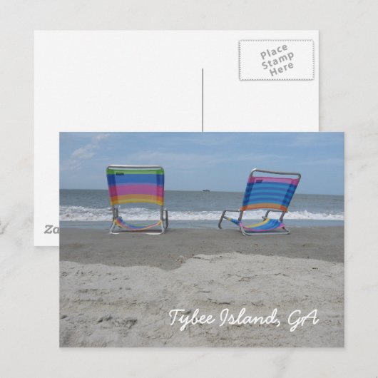 Rustig aan op het strand briefkaart (Voorkant / Achterkant)