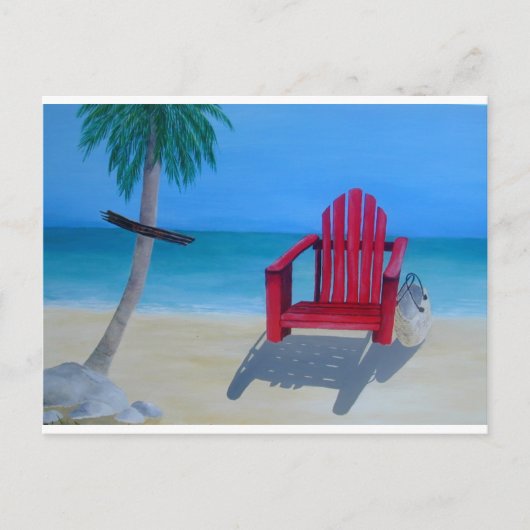 Rustig aan op het strand briefkaart (Voorkant)