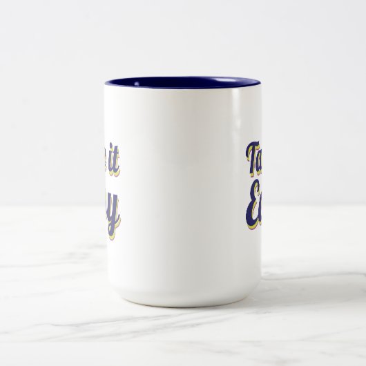 Rustig aan tweekleurige koffiemok (Center)