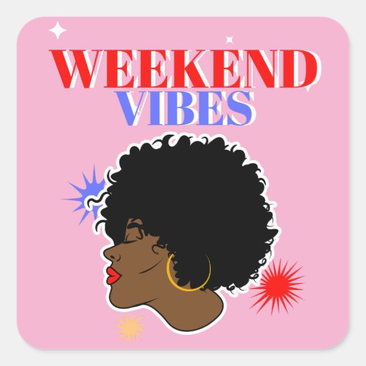 Rustig aan vierkante sticker (Voorkant)