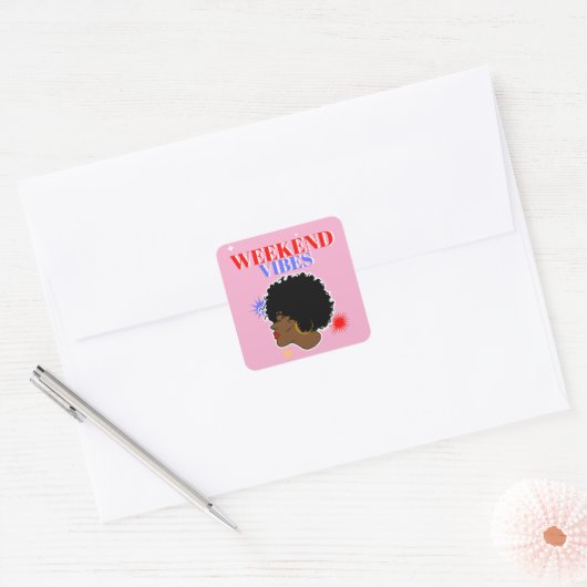 Rustig aan vierkante sticker (Envelop)