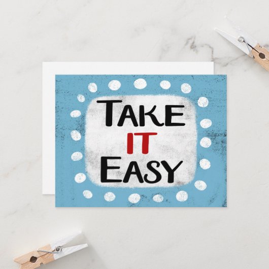 Rustig aan Wenskaart Kaart (Voorkant / Achterkant in situ)