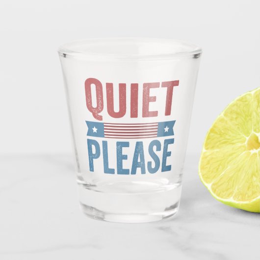 Rustig alsjeblieft Trump Harris debatteren Preside Shot Glas (Voorkant)