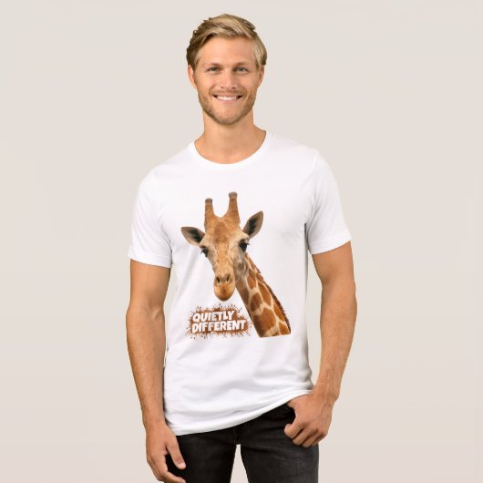 Rustig andere Giraffe - Giraffe Art Tri-Blend Shirt (Voorkant volledig)