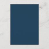 Rustig anker touw trouwdetails in marineblauw informatiekaartje (Achterkant)