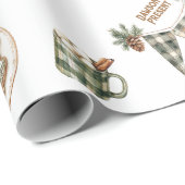 Rustig Aquarel Kerstman Naam Heren Cadeaupapier (Rol Hoek)