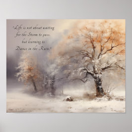 Rustig Aquarellandschap en Inspirerende Spreuk Poster