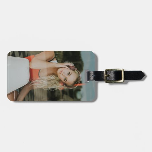 RUSTIG! Bagagelabel - Gepersonaliseerd - Uw Afbeel (Voorkant horizontaal)